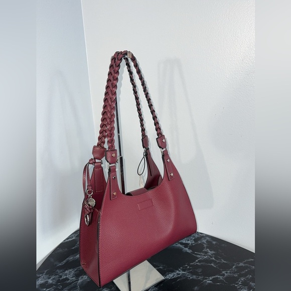 CALVIN KLEIN Shelly Novelty Satchel Women’s Leather Bag Red NEW -MINOR DEFECT - Picture 5 of 10